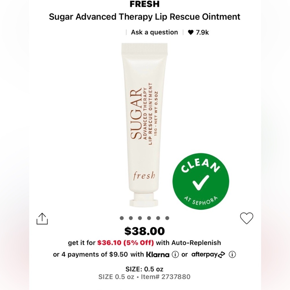 Fresh sugar advanced therapy lip rescue ointment brand new